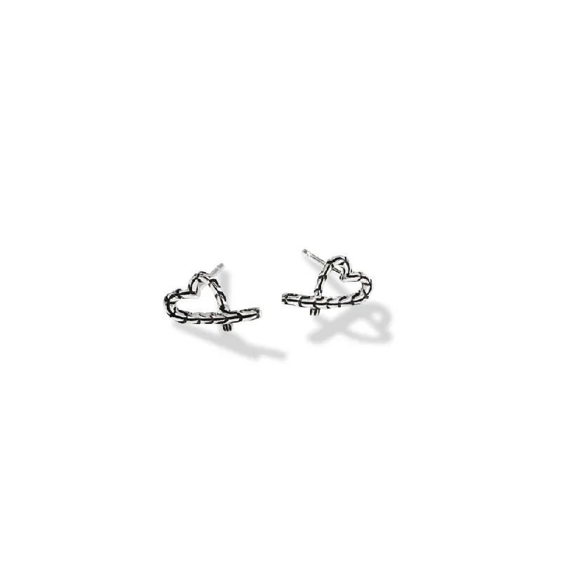 John Hardy Manah Heart Stud Earrings