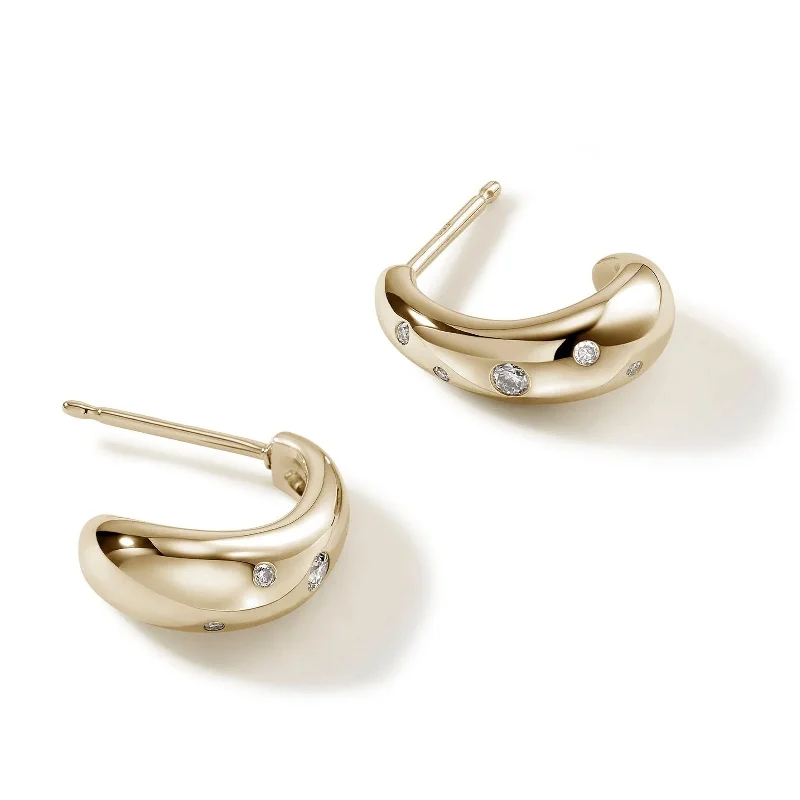 JOHN HARDY Surf Small Scattered Diamond J Hoops