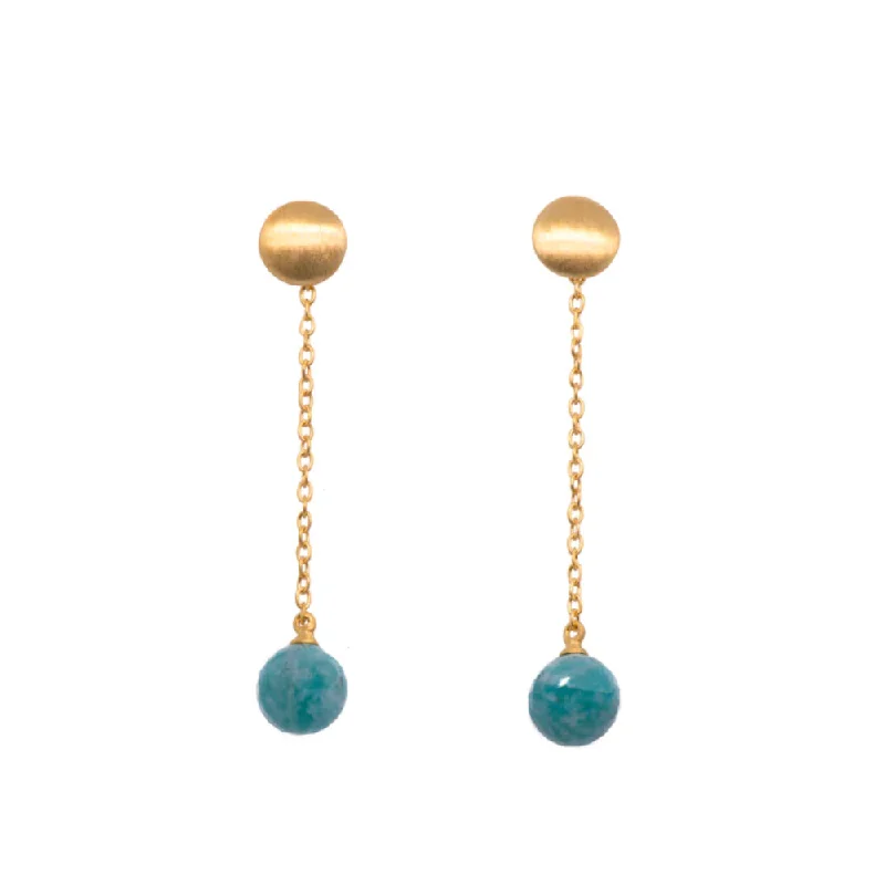 Joyla Moon Chain Amazonite Drop Earrings