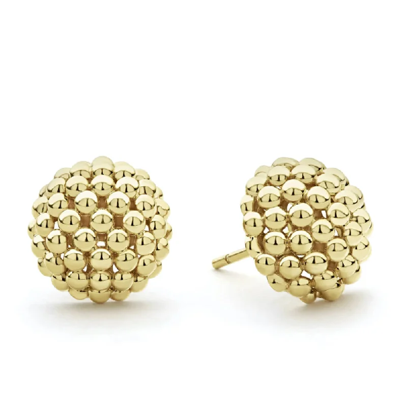 Lagos 18k Caviar Gold Beaded Stud Earrings