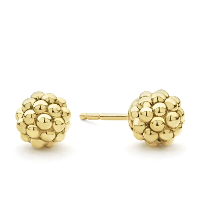 Lagos 18k Caviar Gold Beaded Stud Earrings