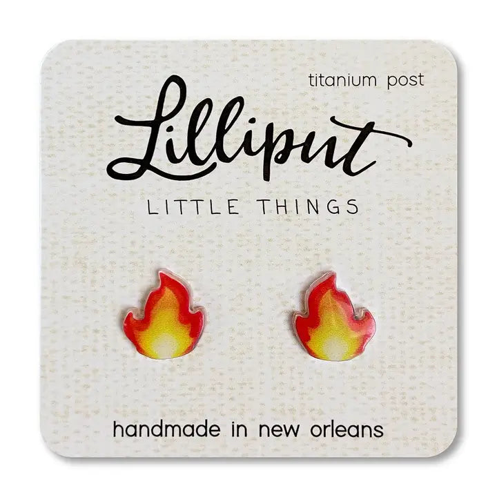 Lilliput Little Things Flame Emoji Earrings