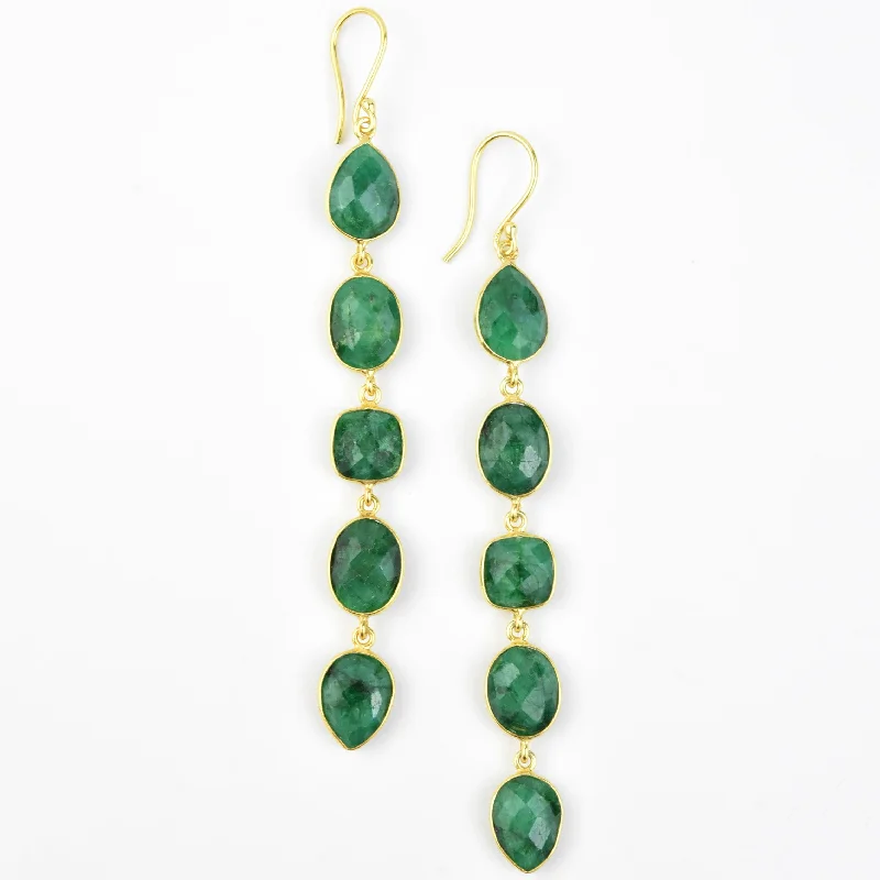 Long Drop Earrings in Vermeil