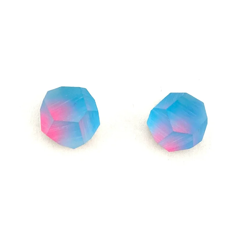 Medium Aura Blue/Pink Crystal Studs