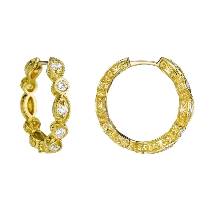 PENNY PREVILLE Classic Petite Diamond Hoops