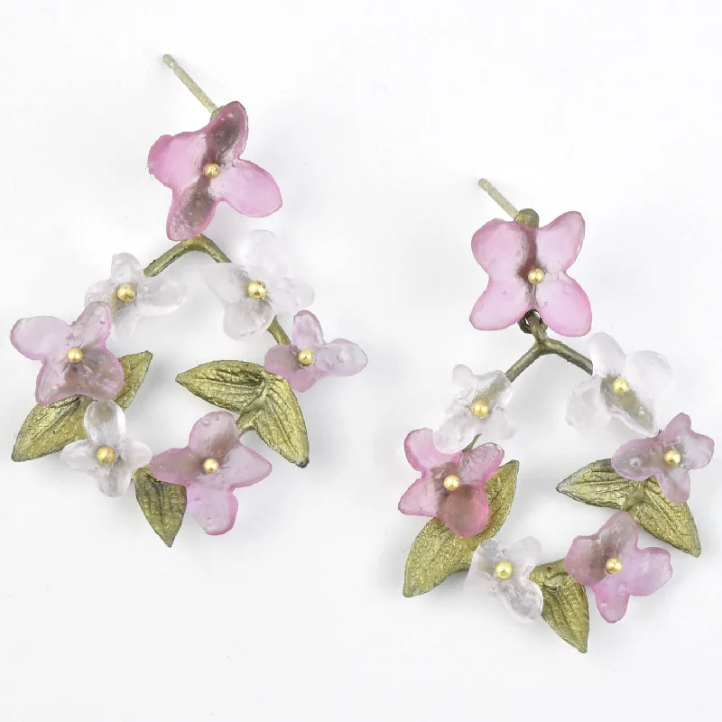 Pink Hydrangea Petal Crown Drops