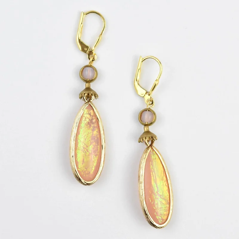 Pink Teardrop Opalescent Drops