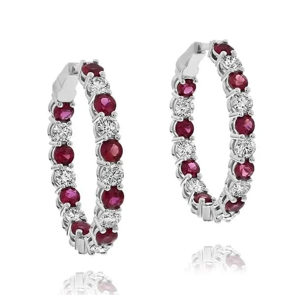 Ruby & Diamond Inside Outside Hoops