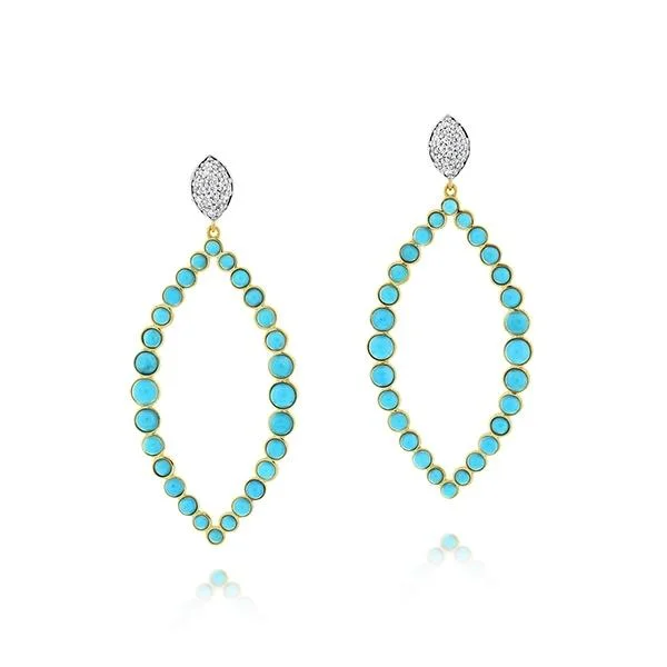 SLOANE STREET Turquoise & Diamond Hoops