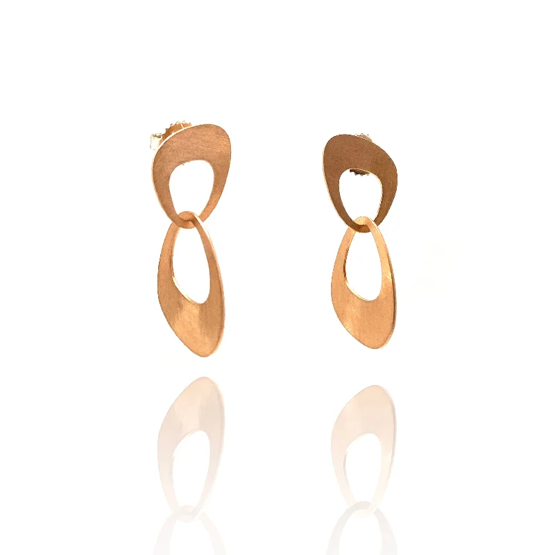 Small Interlocking Petal Earrings - Rose Gold Vermeil