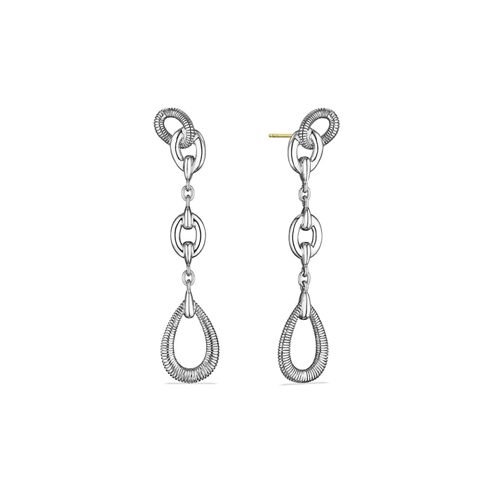 Judith Ripka  Sterling Silver Eternity Linear Link Drop Earrings