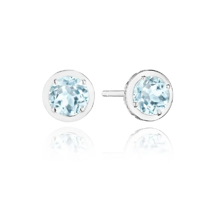 Tacori Allure Round Sky Blue Topaz Stud Earring, 1.4ct