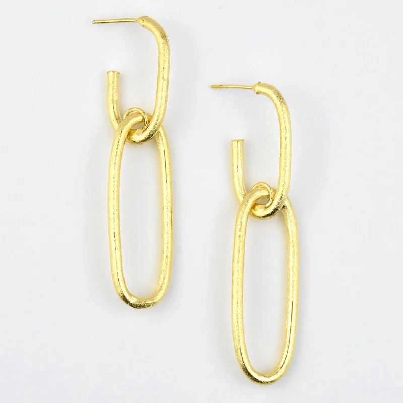 Thin Chain Link Drop Earrings