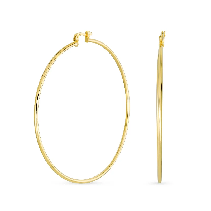 Timeless Minimalist Hoop Huggie Earrings Gold Plated 2-3mm Various Sizes