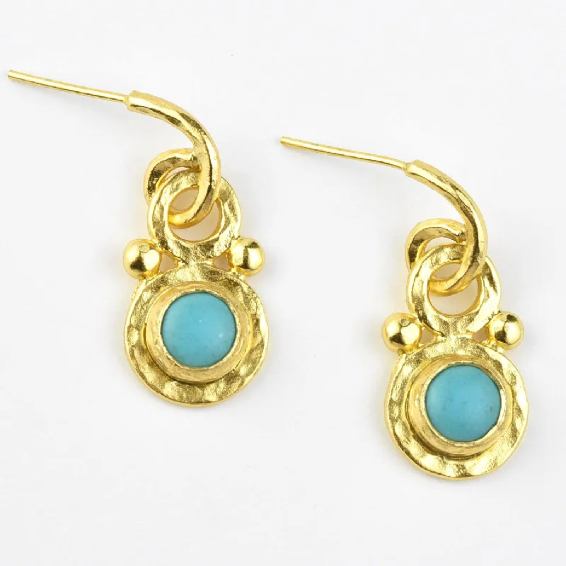 Turquoise Door Knocker Earrings