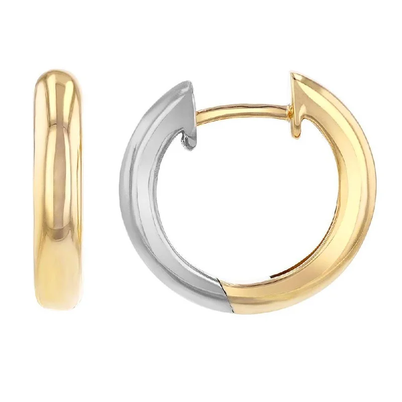 Two Tone Hinged Hoop Earrings