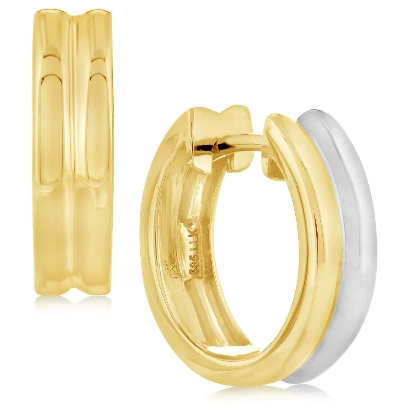 Two Tone Hinged Hoop Earrings