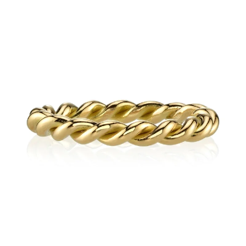 Single Stone 18K Yellow Gold Large Lara Band