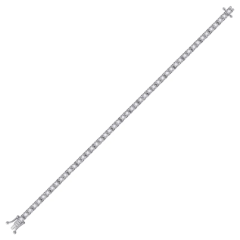 10kt White Gold Womens Round Diamond Classic Tennis Bracelet 1 Cttw