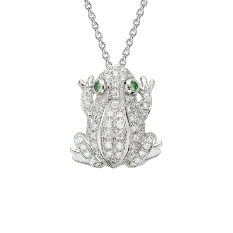 14k Diamond Frog Pendant