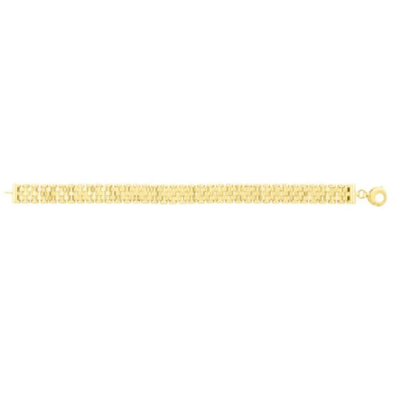 14k Gold Faceted Panther Link Bracelet