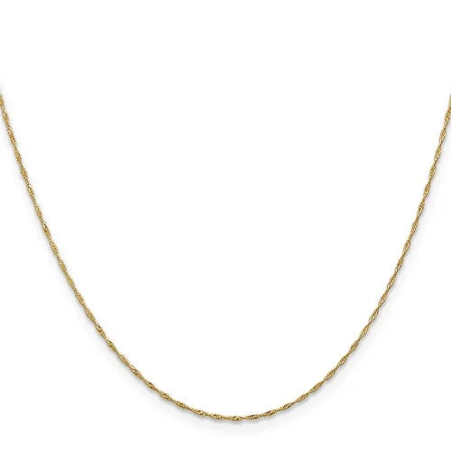 14k Yellow Gold 16 Inch 1mm Sparkle Singapore Chain