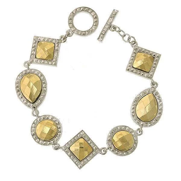 1928 Jewelry Fusion Lux Multi Stone Toggle Bracelet