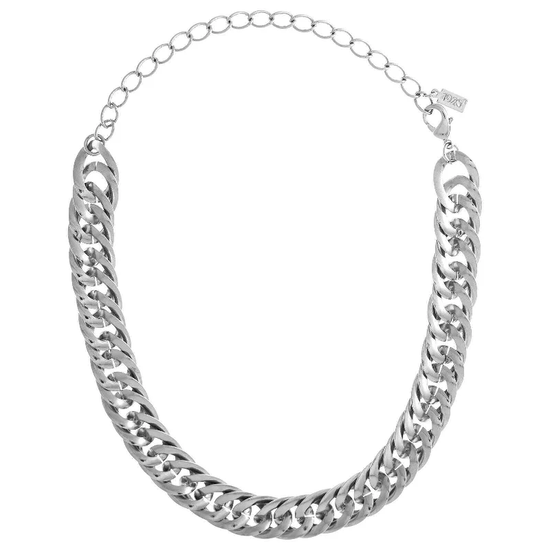 1928 Jewelry Silver Curb Link Chain Choker Necklace 12" + 5" Extender