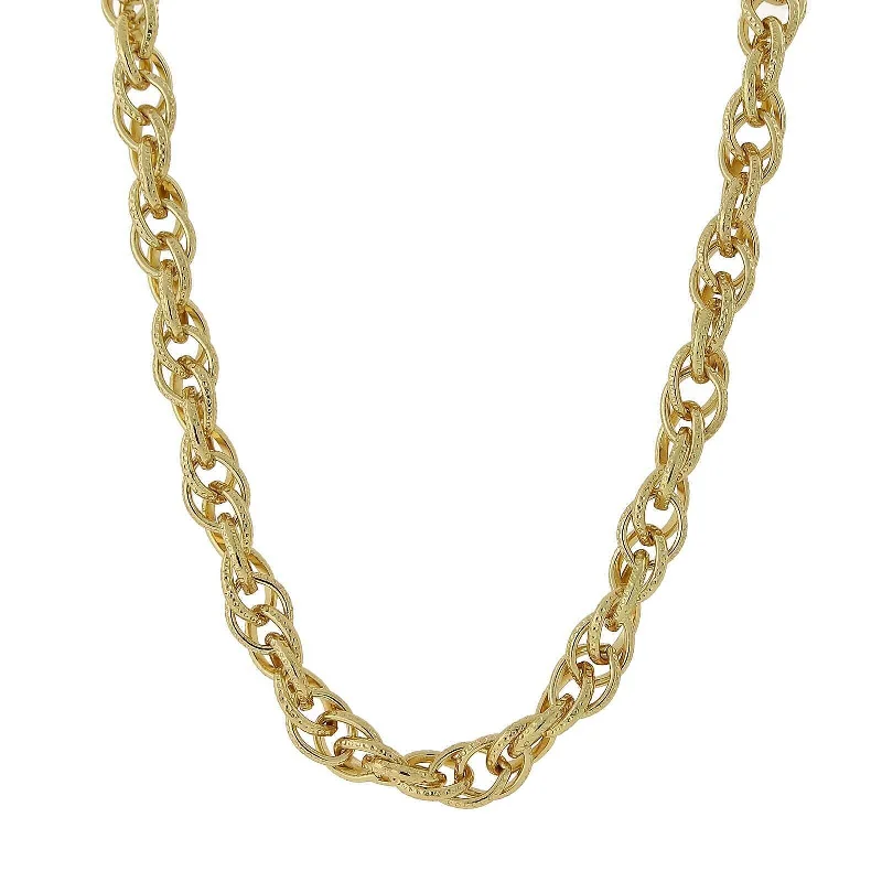 2028 Jewelry Double Link Chain Necklace 18"