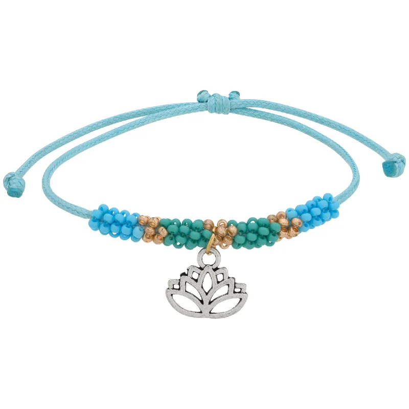 Beaded Lotus Aqua Bracelet!