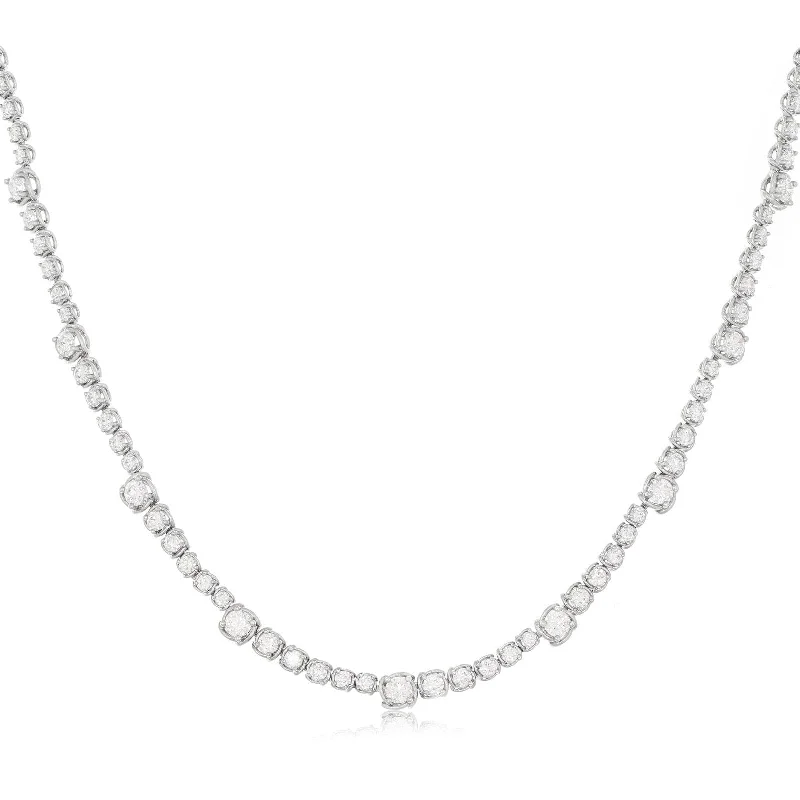 9.84 Carat Diamond Line Necklace