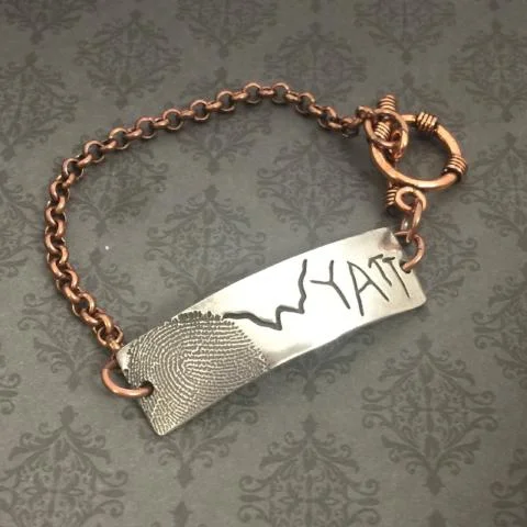 Actual Handwriting Rectangle Bracelet