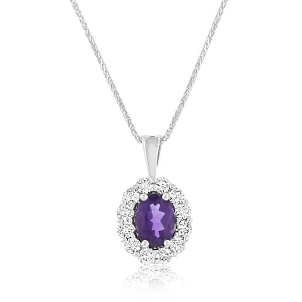 Amethyst & Diamond Pendant