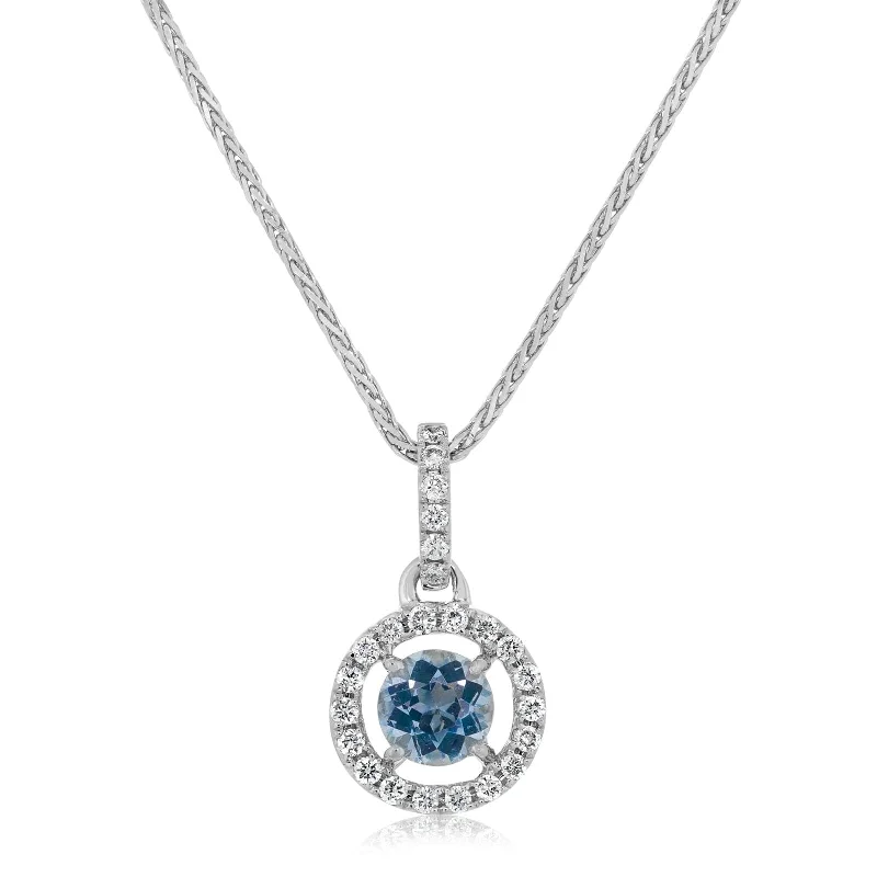 Aquamarine & Diamond Pendant