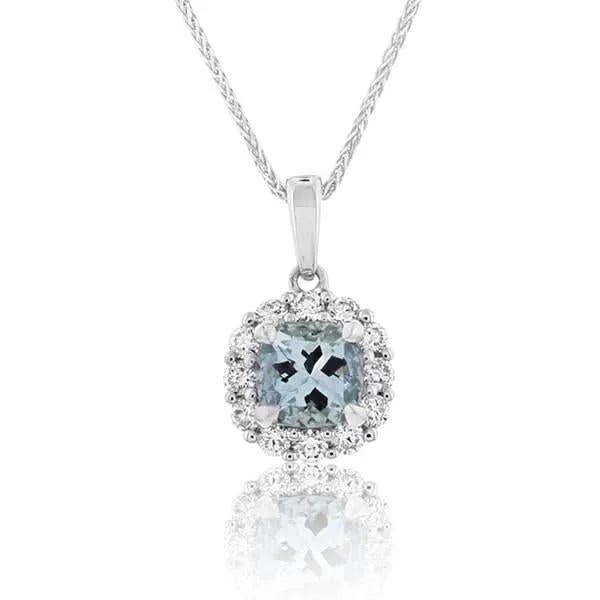 Aquamarine & Diamond Pendant