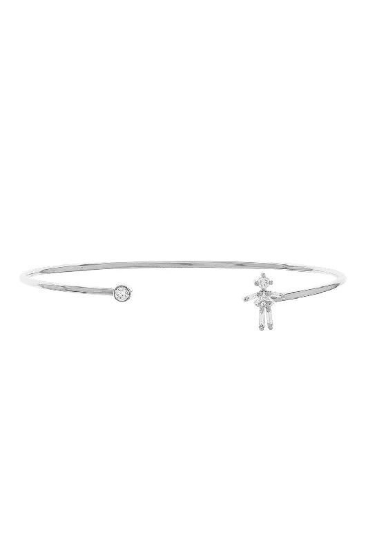 Baguette Diamond White Gold Girl Bangle