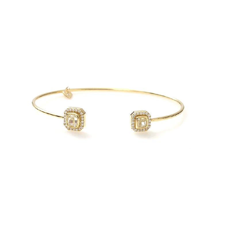 Bezel Set Cushion Canary Diamonds Bangle