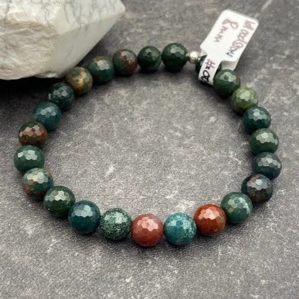 Vibrant Bloodstone Crystal Stretch Bracelet