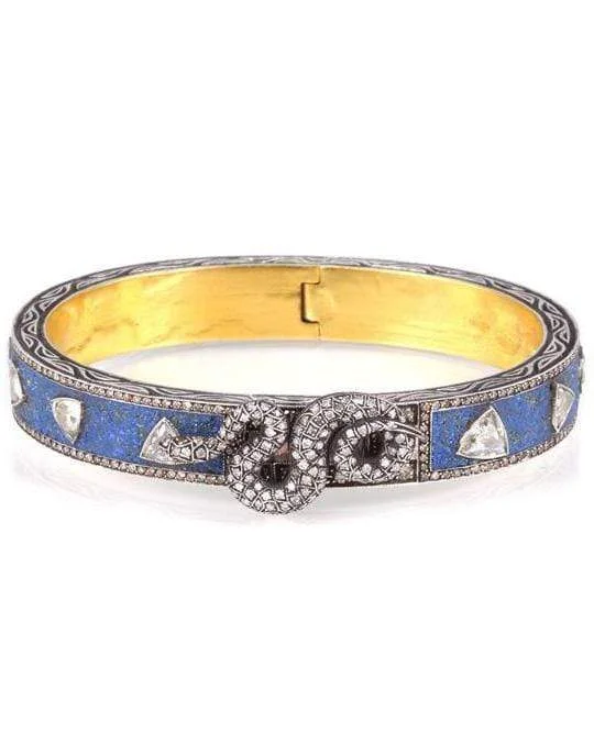 Blue Micro Mosaic Snake Bangle