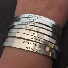 Single Word Cuff Bracelet