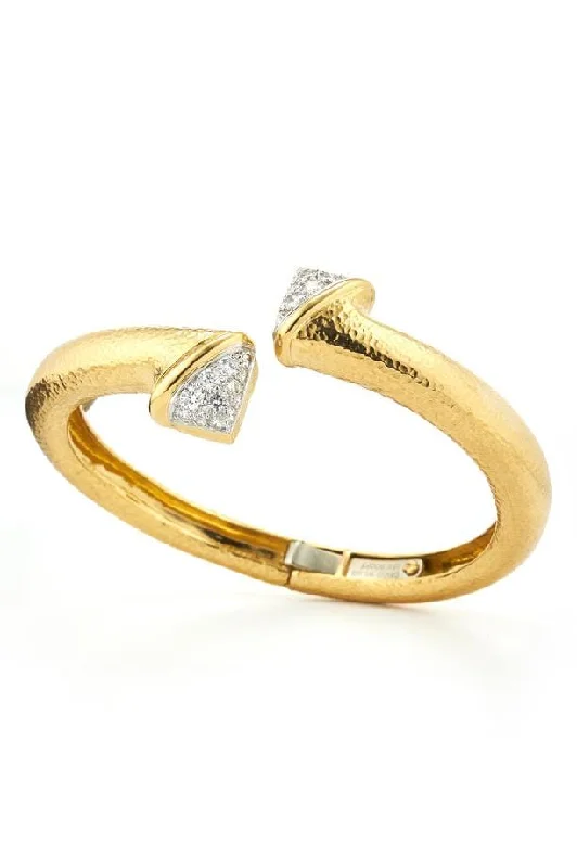 Diamond Crossover Nail Bangle