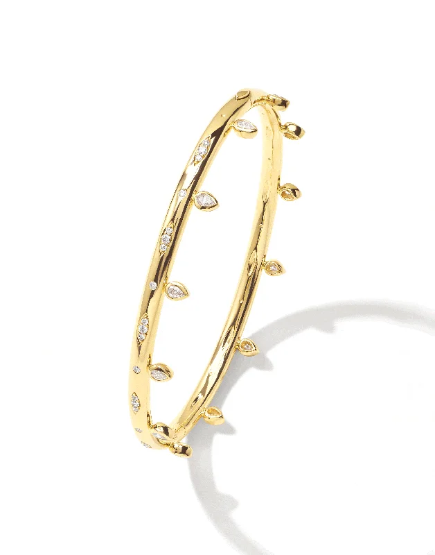 Diamond Gypsy Drop Bangle - Yellow Gold