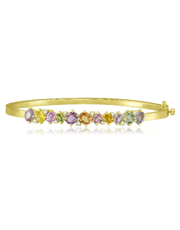 Diamond & Multi Sapphire Bangle