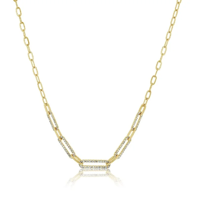 Diamond Paperclip Necklace