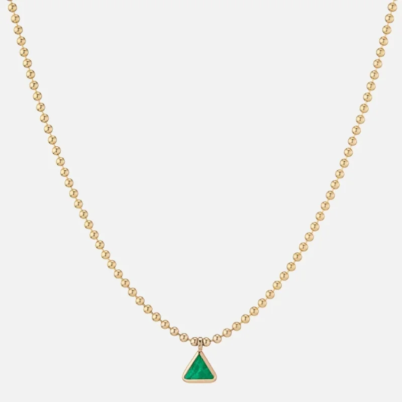 Emerald Ball Chain Necklace