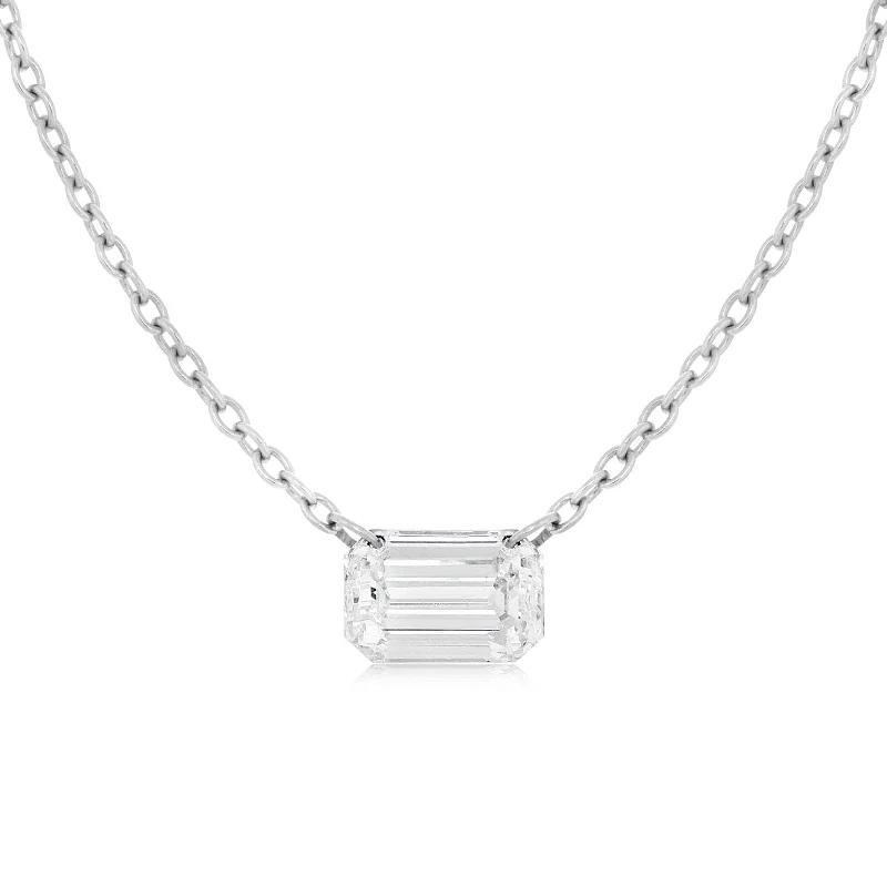 Emerald Cut Diamond Opus Necklace