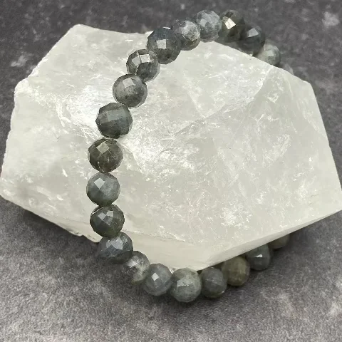 Faceted Labradorite Crystal Stretch Bracelet