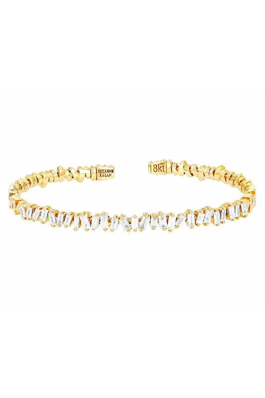 Fireworks Flexible Diamond Baguette Bangle