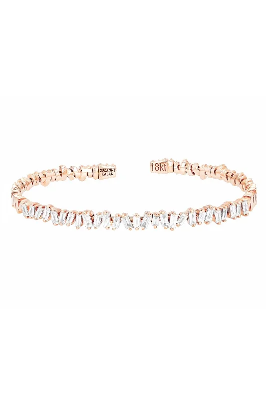 Fireworks Flexible Diamond Baguette Bangle