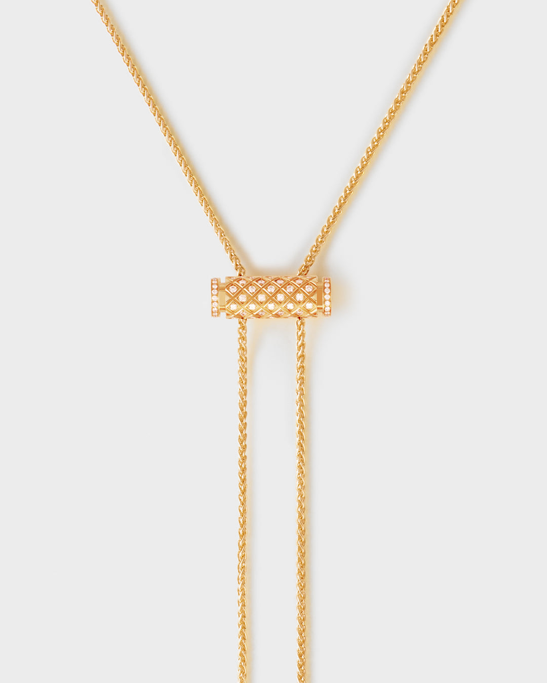 Diamond Latch Pendant on GM Chain in Yellow Gold